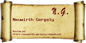 Neuwirth Gergely névjegykártya